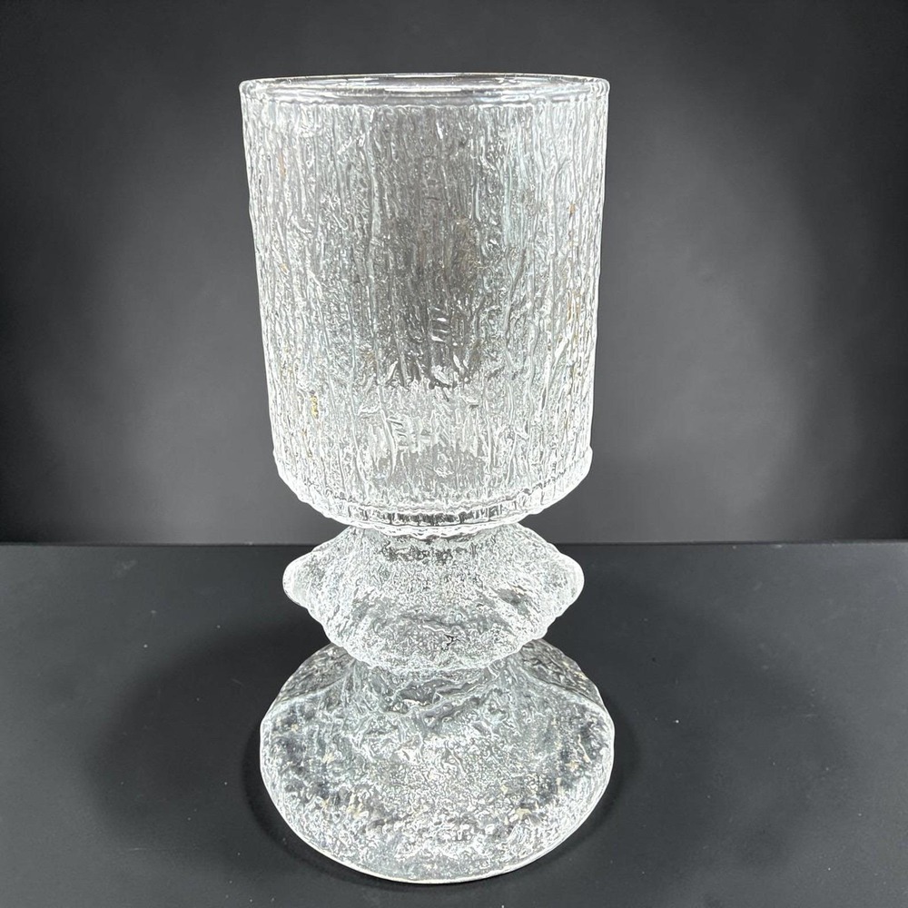 Iittala Ultima Thule Cordial Glass Textured Clear Finland Tapio Wirkkala 4.5in